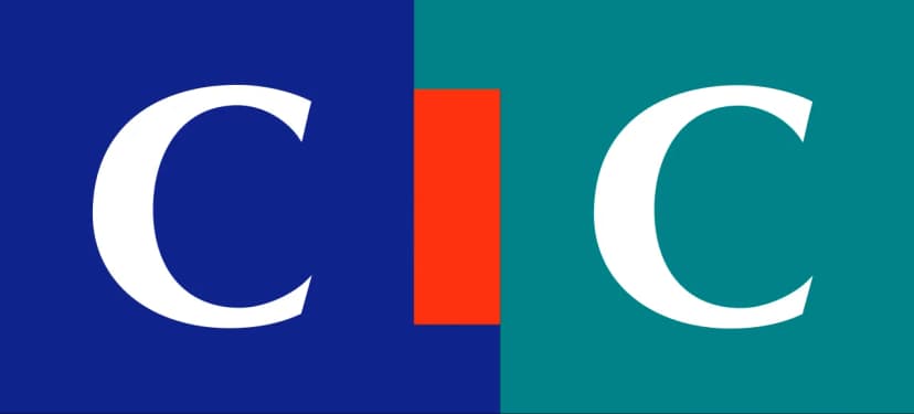CIC Logo du CIC avec des couleurs bleu, orange et vert.